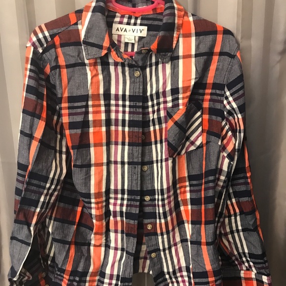 Ava & Viv Tops - FALL COLORS!  Cute Plaid Shirt!!